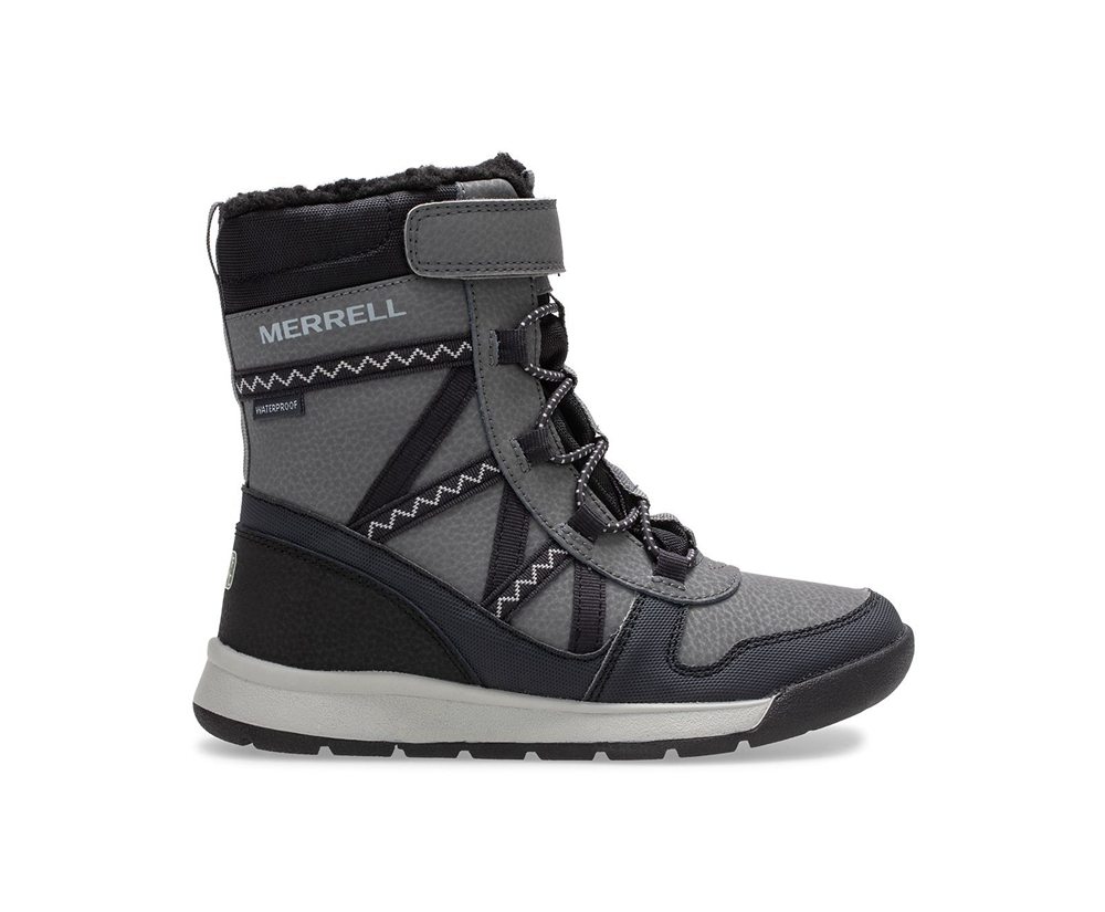 Botas Criança - Merrell Snow Crush 2.0 Waterproof - Pretas/Cinzentas - GSL107482